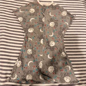 Adorable Gray Sleep Sack with Moon and Star Design